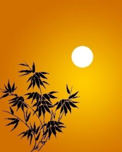 Hình nền đêm trung thu bên lũy tre làng