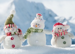 Hình nền giáng sinh - Người tuyết bé nhỏ siêu cute