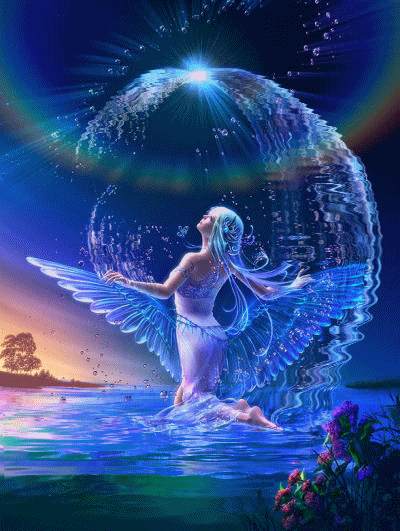 Hình nền động – Thiên thần trên mặt nước
