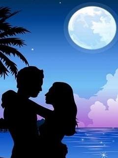 Hình nền tình yêu 3D - Đêm trăng lãng mạn