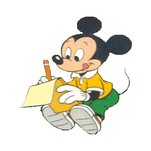 Hình động chuột Mickey ham học vô cùng đáng yêu