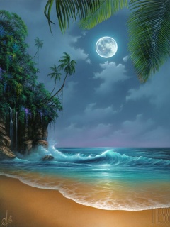 Hình nền biển và ánh trăng tuyệt đẹp
