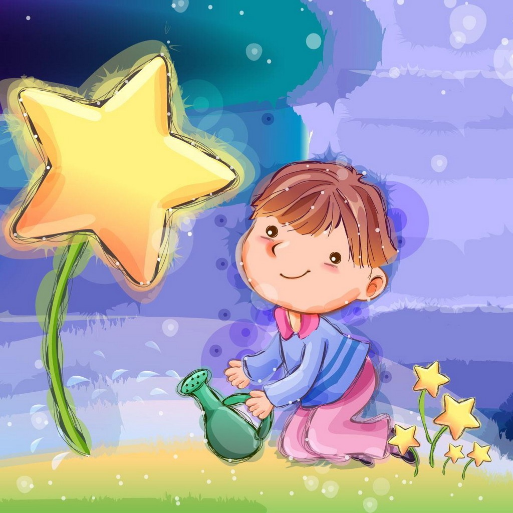 Hình nền hoạt hình - Cây ngôi sao hy vọng
