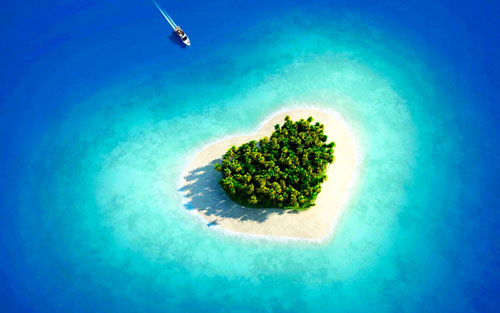 Hình nền mùa hè - Ốc đảo hình trái tim đẹp nhất cho dế yêu