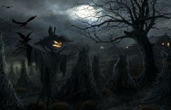 Hình nền halloween – Cánh đồng ma rùng rợn nhất