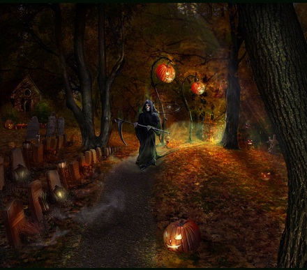 Hình nền halloween - Khu mộ tử thần