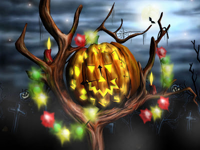 Hình nền halloween – Cây bí ngô lung linh nhất