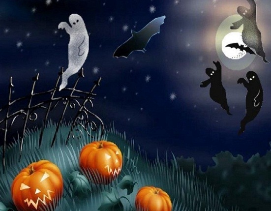 Hình nền halloween - Ma quỷ bay lượn khắp nơi