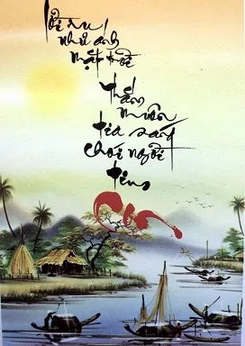 Hình nền thư pháp – Lời mẹ ru