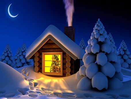 Hình nền noel – Căn nhà nhỏ ấm áp