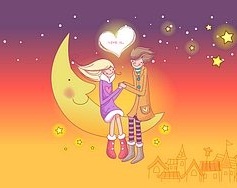Hình nền valentine - Cung trăng tình yêu
