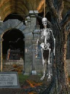 Hình nền Halloween kinh dị – Bộ xương di động