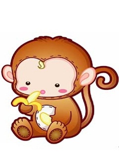 Hình nền dt dễ thương - Ngắm khỉ con ăn chuối