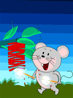 Hình nền động vui nhộn – chuột chơi pháo