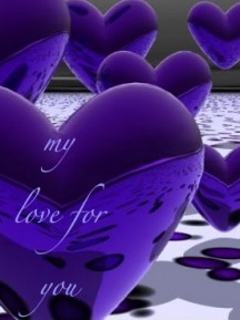 Hình nền tình yêu 3D – Trái tim màu tím