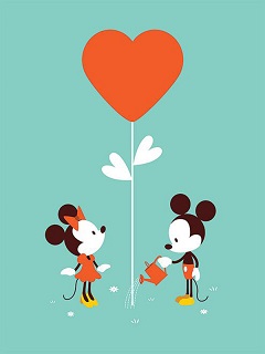 Hình nền cặp đôi hoạt hình chuột Mickey đáng yêu 2024
