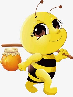 Hình nền con ong hoạt hình đang đi kiếm mật cho đời